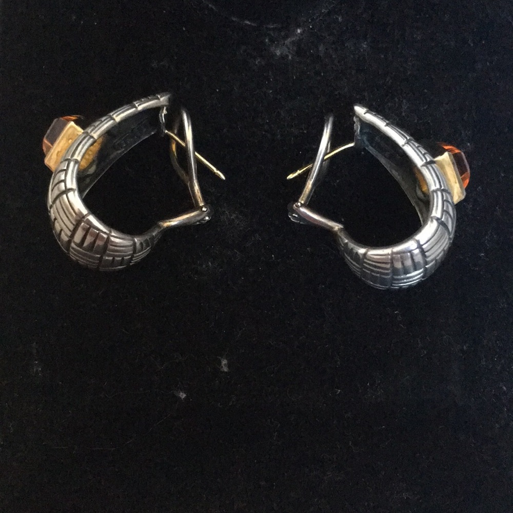 18k gold & Sterling Silver earrings - Picture 2 of 5